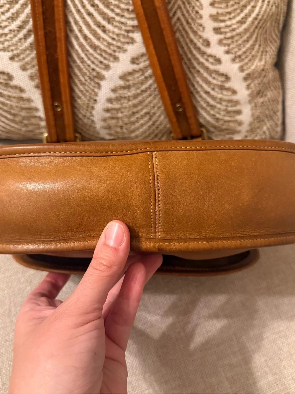 VTG 70s Coach Crescent Saddle Bag New York Pre Serial # Saddle Classic RARE - Picture 5 of 11